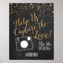 Póster Sinal de casamento Hashtag