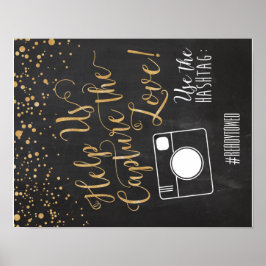 Póster Sinal de casamento Hashtag