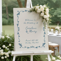 Sinal de Casamento Ilustrado Manuscrito Whimsical