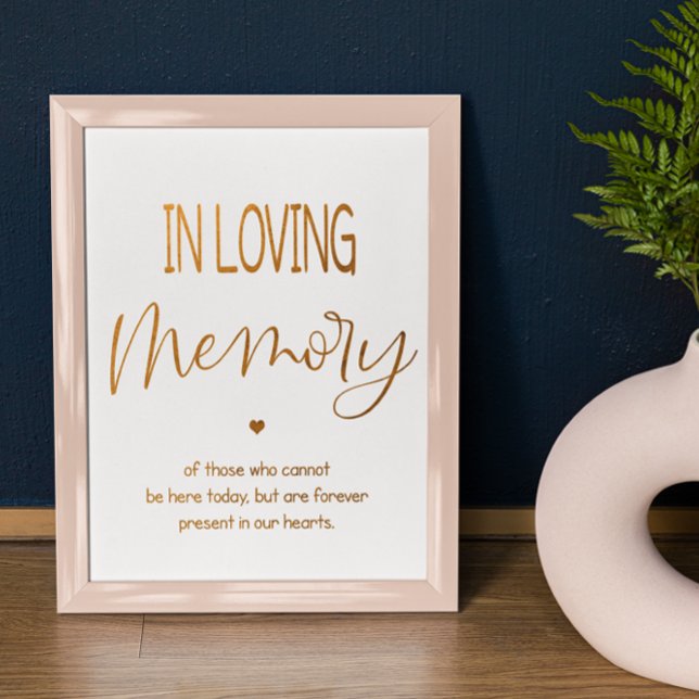 Poster Sinal de casamento In Loving Memory cartaz 8x10 (Criador carregado)