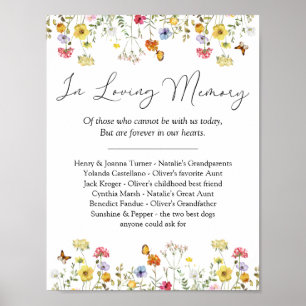 Poster Sinal de Casamento Memorial Flor Silvestre Em Memó