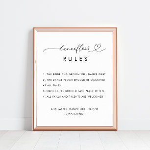 Poster Sinal de Casamento Minimalista das Regras de Piso