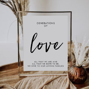 Poster Sinal de Casamento Minimalista de Gerações de Amor