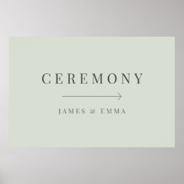 Poster Sinal de Casamento Minimalista em Verde Musgo Clar