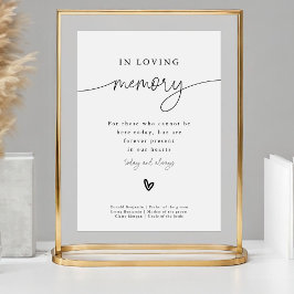 Poster Sinal de Casamento Minimalista Moderno em Memória 