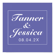 Sinal de Casamento Minimalista Periwinkle & White 