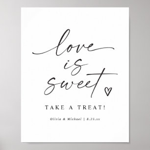 Poster Sinal de casamento moderno manuscrito Amor é Doce