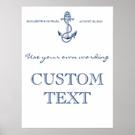 Poster Sinal de Casamento Náutico | Texto personalizado |