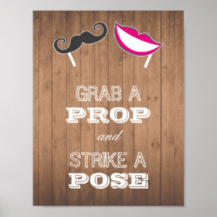 Póster Sinal de casamento - Pegue um adereço e faça uma p