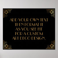 Sinal de Casamento Personalizado Art Deco Ouro Pre