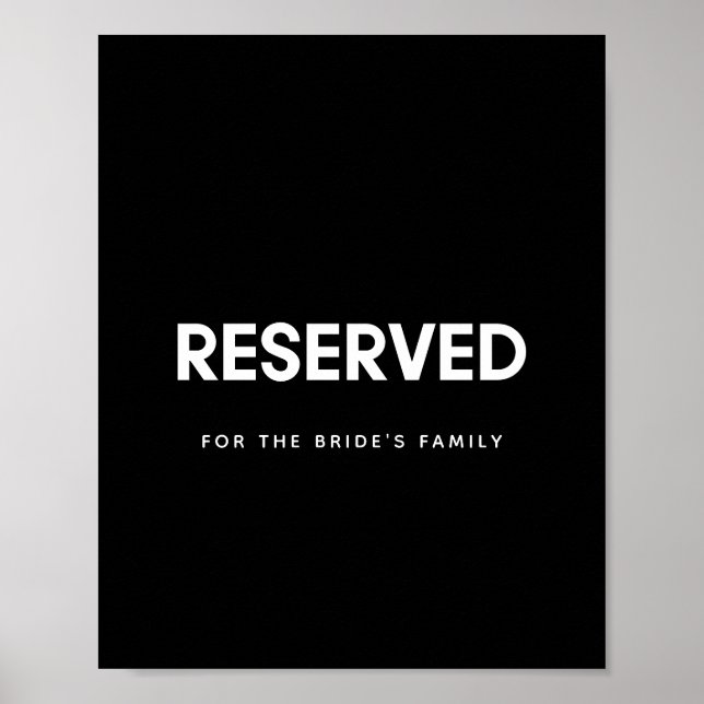 Poster Sinal de casamento personalizado reservado minimal (Frente)