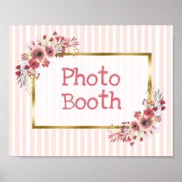 Póster Sinal de casamento Photo Booth quadro-negro Look