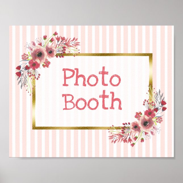 Póster Sinal de casamento Photo Booth quadro-negro Look (Frente)