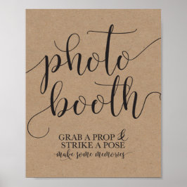 Poster Sinal de Casamento Photobooth - Pegue um Adereço e