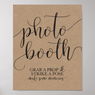 Poster Sinal de Casamento Photobooth - Pegue um Adereço e