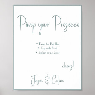 Poster Sinal de casamento Pimp your Prosecco