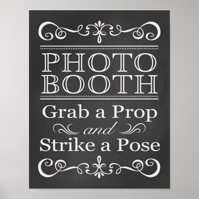 Póster Sinal de Casamento – Placa de Chalkboard para Foto (Frente)