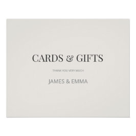 Póster Sinal de Casamento 'Presentes & Cartões' Minimalis