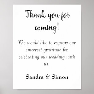 Poster Sinal de casamento preto e branco