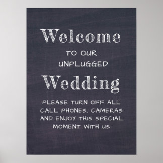 Poster Sinal de Casamento Preto e Branco Desconectado