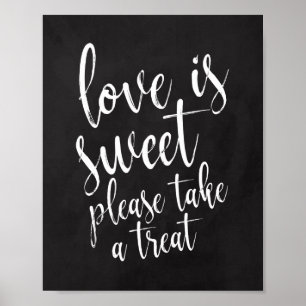 Póster Sinal de casamento quadro-negro doce amor 8x10