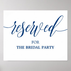 Póster Sinal de Casamento Reservado na Caligrafia Marinho
