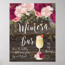 Sinal de Casamento Russo Mimosa Bar Borgonha Rosa