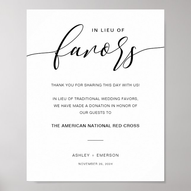 Poster Sinal De Casamento Russo Moderno Em Vez De Favor (Frente)