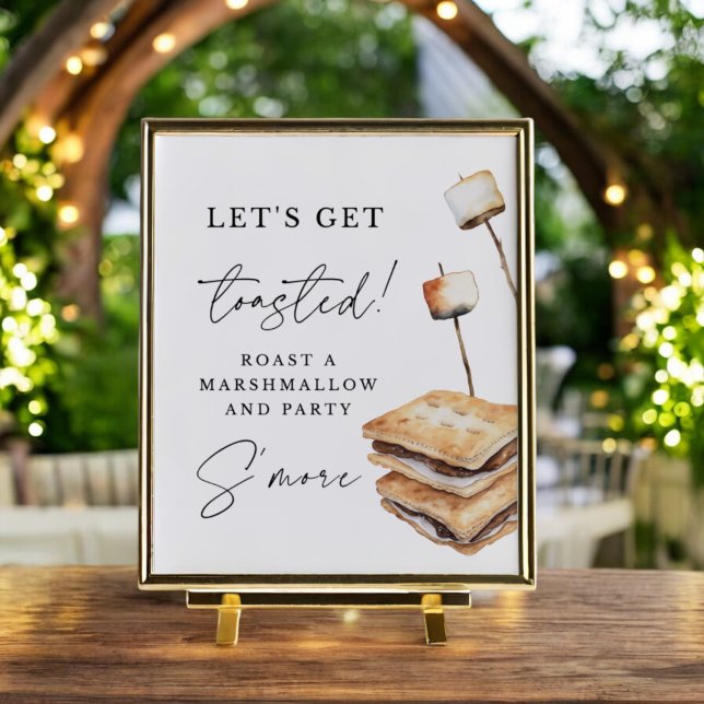 Poster Sinal de Casamento Rustic Outdoor S'more (Criador carregado)