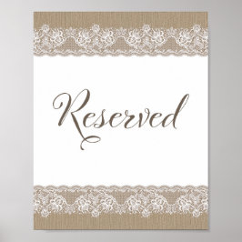 Poster Sinal de Casamento Rústico de Sarja e Renda, Chuve