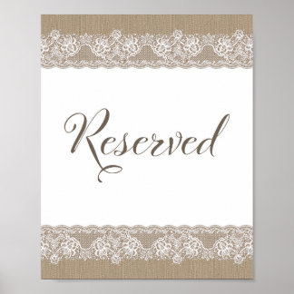 Poster Sinal de Casamento Rústico de Sarja e Renda, Chuve