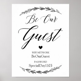 Póster Sinal De Casamento - Senha Wifi - Sinal De Casamen