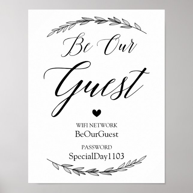 Póster Sinal De Casamento - Senha Wifi - Sinal De Casamen (Frente)