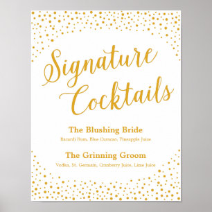 Poster Sinal de Casamento - Signature Cocktail Confetti S