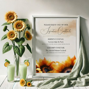 Poster Sinal de casamento Sinal de Cocktail