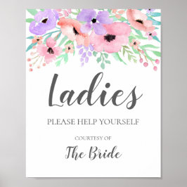 Poster Sinal de Casamento - Sinal Floral para Senhoras e 