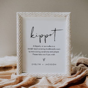 Poster Sinal de Casamento STELLA Kippot Kippah Yarmulke