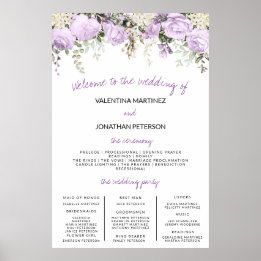 Poster Sinal de Casamento Tamanho Rosa Roxo