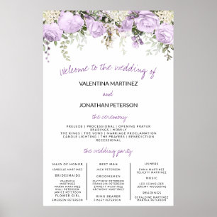 Poster Sinal de Casamento Tamanho Rosa Roxo