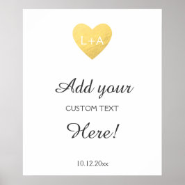 Póster Sinal de casamento: texto personalizado, modelo de