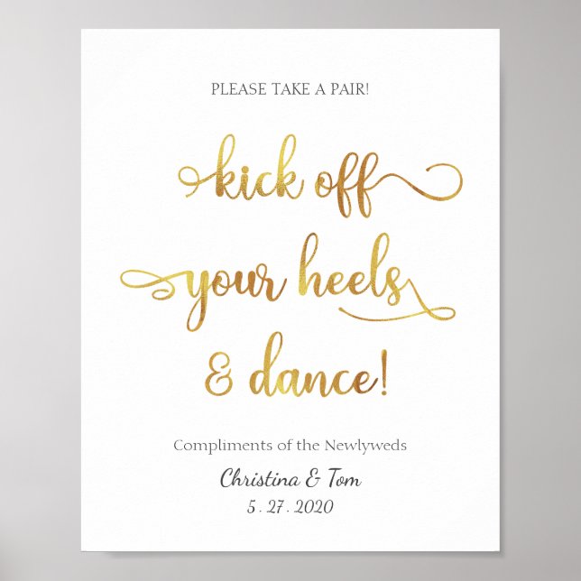 Poster Sinal de Casamento "Tire os calcanhares e dançe" (Frente)
