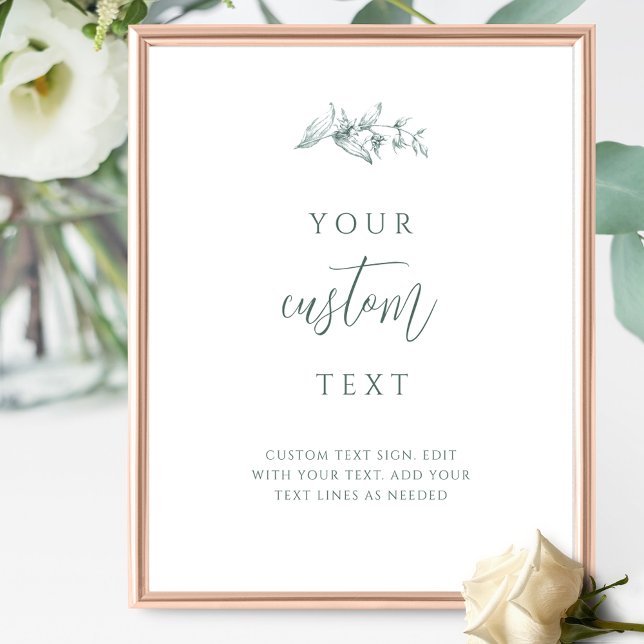 Poster Sinal de Casamento Verde Elegante com Texto Person (Criador carregado)