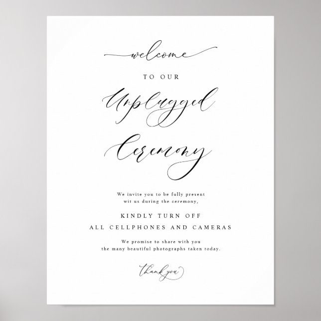 Poster Sinal de Casamento Vertical Cerimônia Desconectada (Frente)
