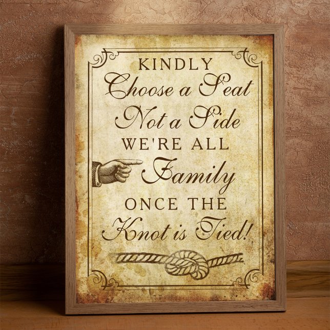 Poster Sinal de casamento vintage (Criador carregado)