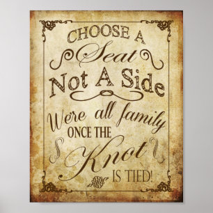 Poster Sinal de casamento vintage