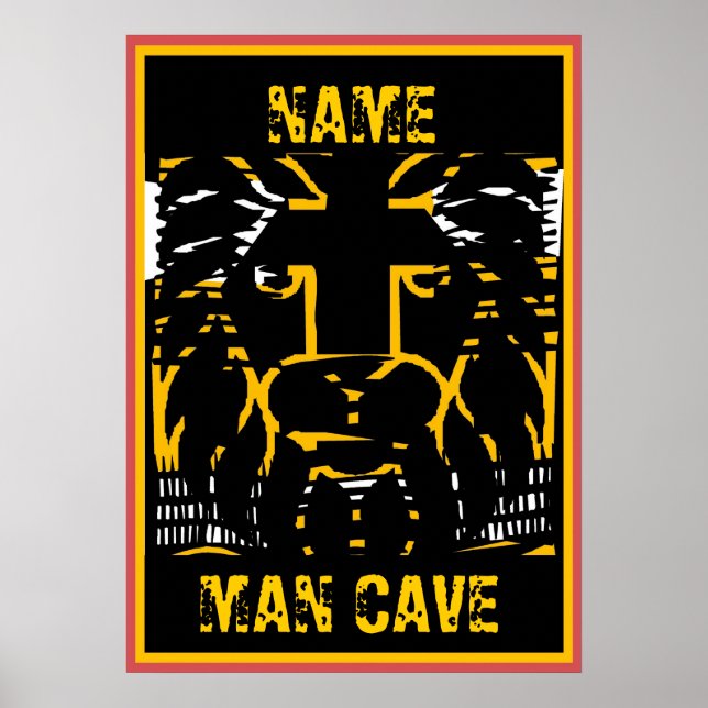 Poster Sinal de Caverna Homem, nome de edição, Cabeça de  (Frente)
