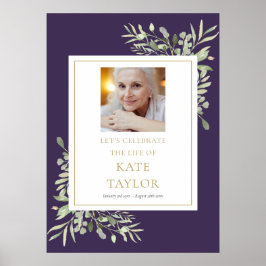 Poster Sinal de Celebração da Vida com Folhagem Verde Rox