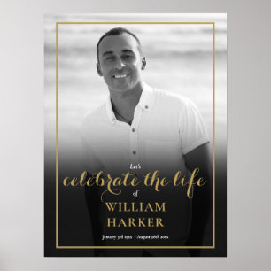 Poster Sinal de Celebração de Vida em Foto Preto e Branco