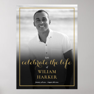 Poster Sinal de Celebração de Vida em Foto Preto e Branco