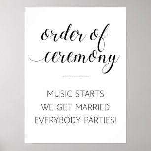 Poster Sinal de Cerimônia de Casamento